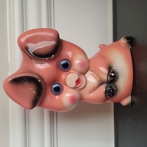 Vintage Ries Japan 1940s Pink Piggy Bank